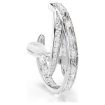Vienna clip earrings Mixed cuts, White, Rhodium plated